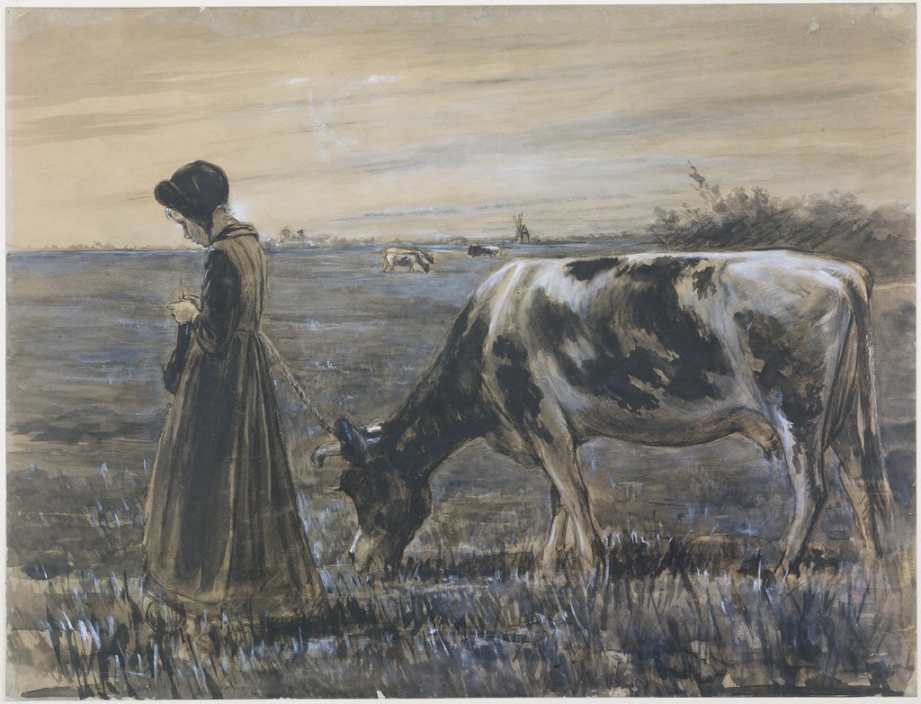 Girl with cow, Max Liebermann