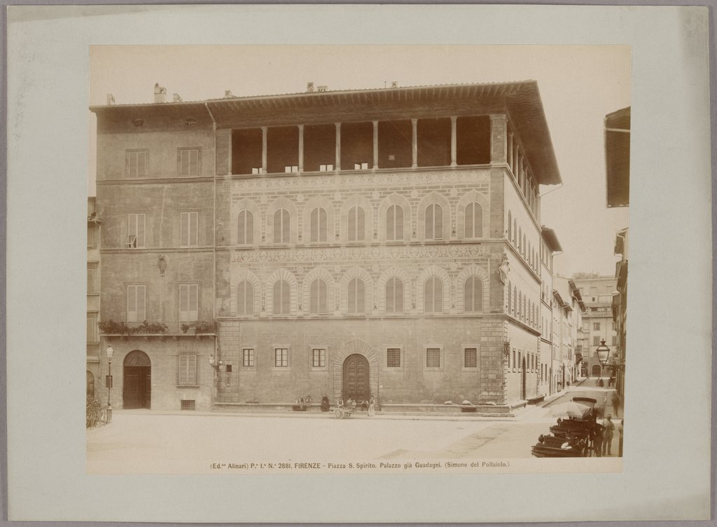 Firenze: Piazza S. Spirito, Palazzo già Guadagni (Simone del Pollaiolo), No. 2881, Fratelli Alinari