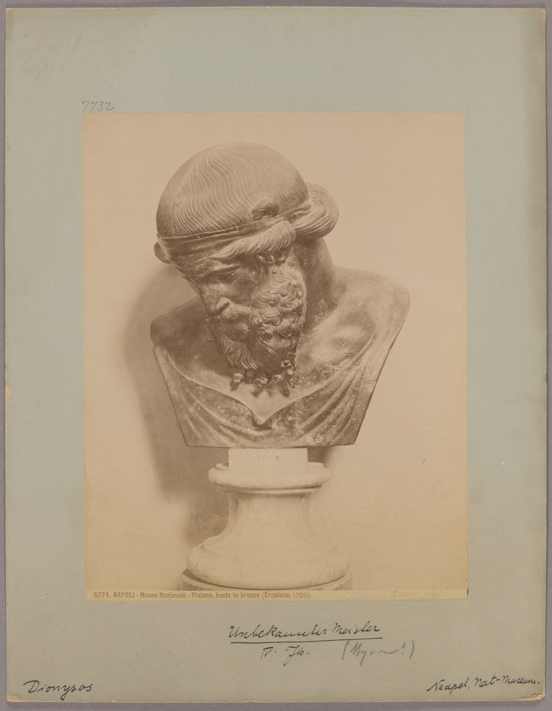Naples: National Museum, Plato, bronze bust (Herculaneum, 1759), No. 5274, Giacomo Brogi