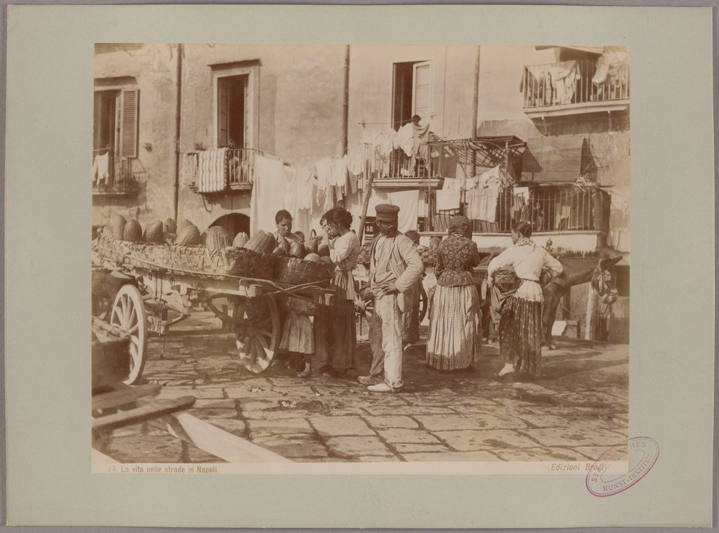 Naples: Street Scene with Costermonger, Edizioni Brogi, Giacomo Brogi, Carlo Brogi