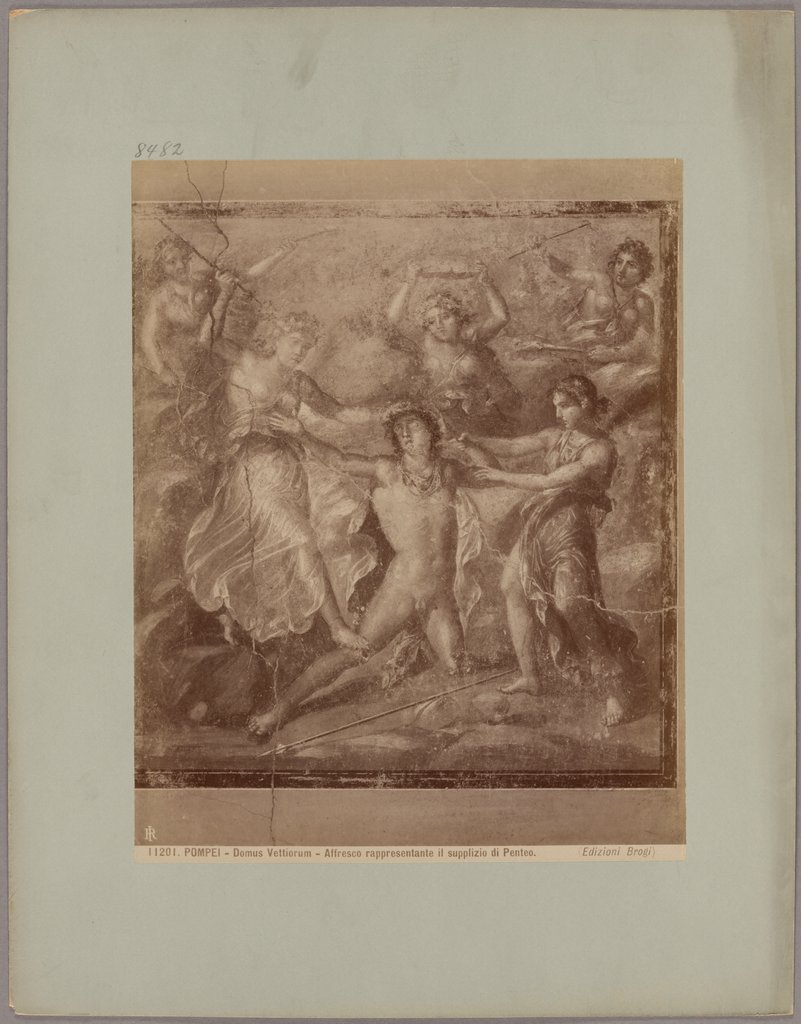 Pompei: Domus Vettiorum, Affresco rappresentante il supplizio di Penteo, No. 11201, Giacomo Brogi