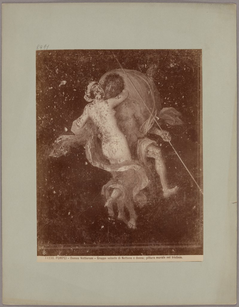 Pompei: Domus Vettiorum, Gruppo volante di Nettuno e donna, pittura murale nel triclinio, No. 11230, Giacomo Brogi;   zugeschrieben