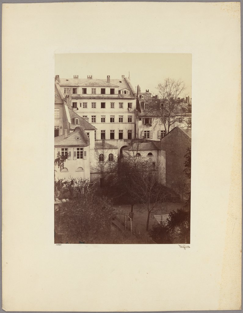 Frankfurt am Main: Garden side of the Geisow Boys’ Institute in Hochstrasse, Carl Friedrich Mylius
