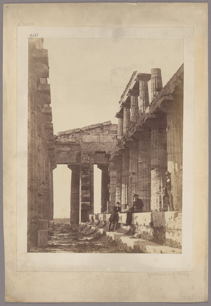 Paestum: Interior of the Temple of Neptune, Giorgio Sommer, Edmondo Behles