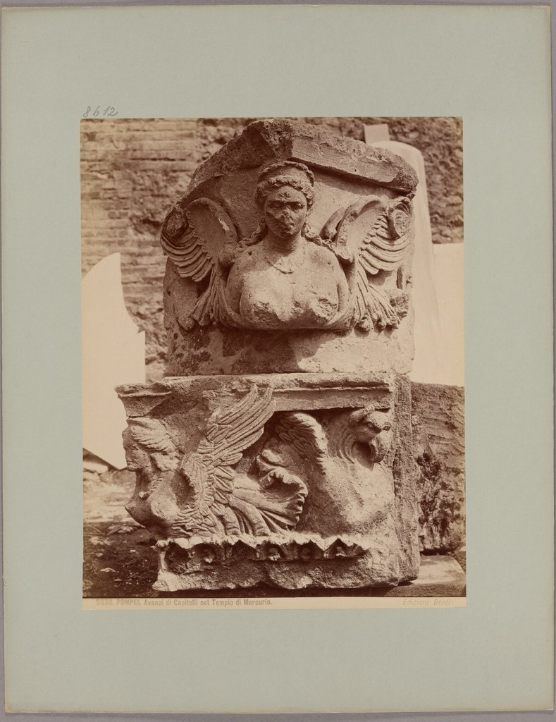 Pompeii: Leftovers of Capitals in the Temple of Mercury, No. 5030, Giacomo Brogi