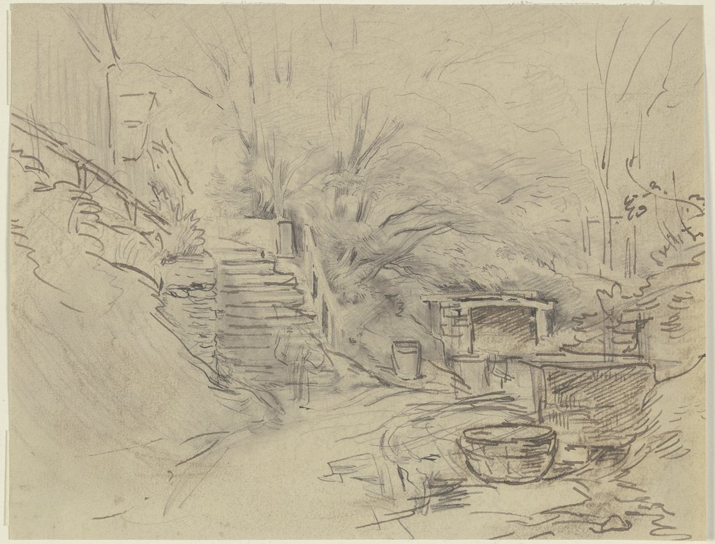 Yard with stairs, Anton Burger