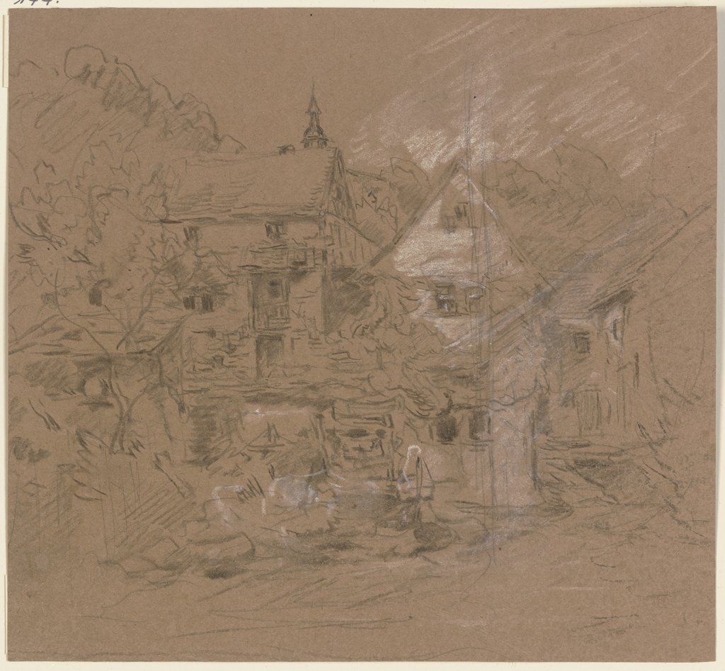 Courtyard with entrance, Anton Burger