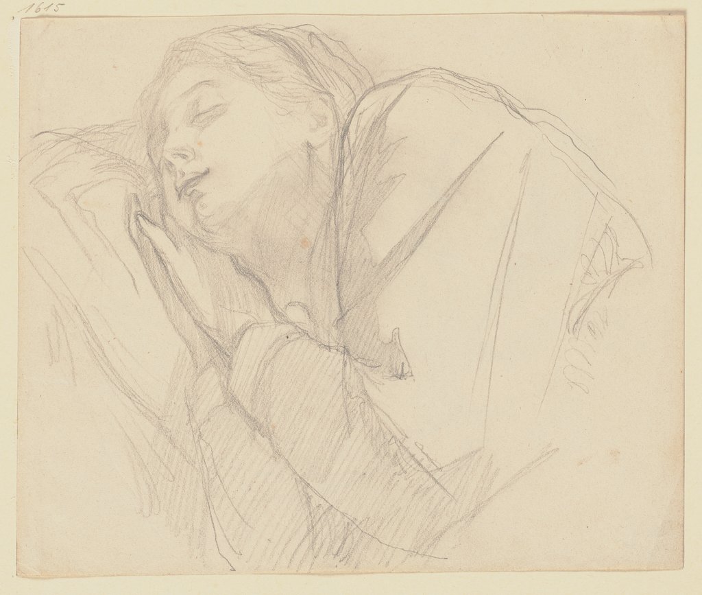 Brustbild einer schlafenden Frau, Victor Müller