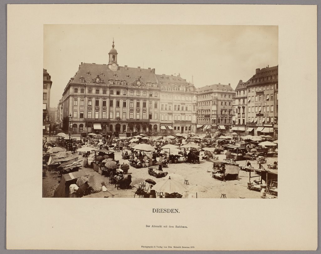 Dresden. The Altmarkt with the town hall, Otto Schmidt