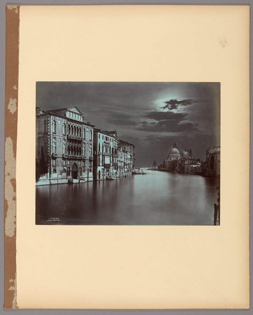 Venice: View of the Canal Grande and Santa Maria della Salute from the Ponte della Carità (Moonlight Effect), Carlo Naya