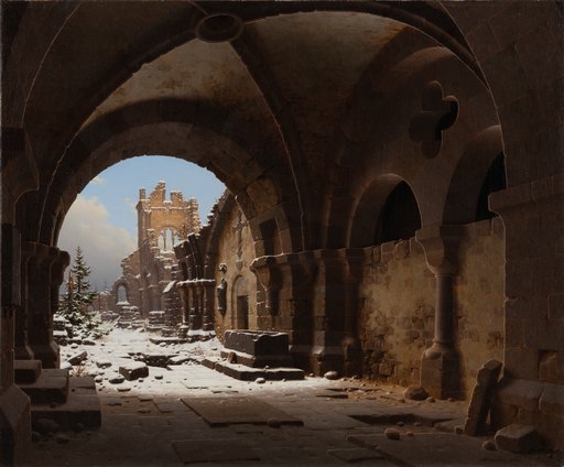 Kirchenruine im Winter