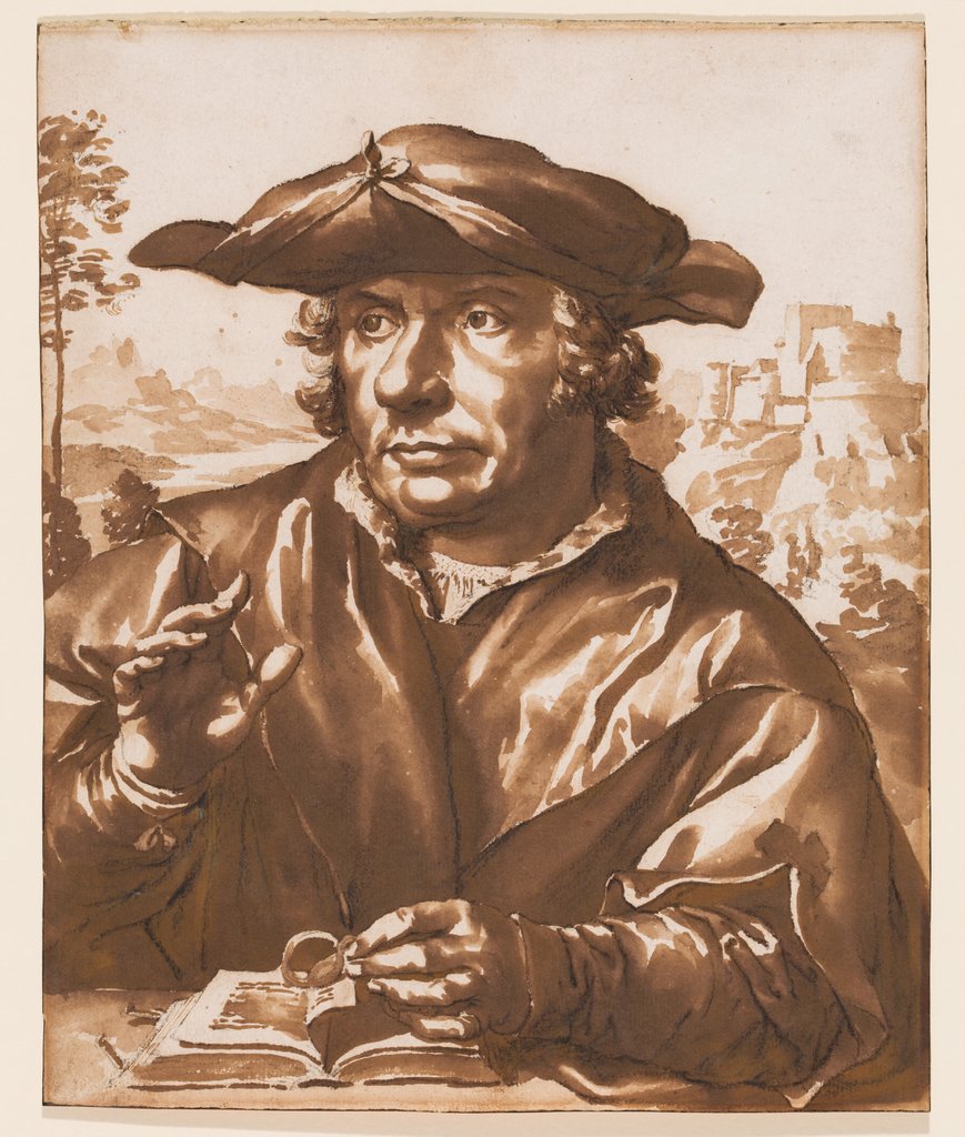 Portrait of a scholar, Jan de Bisschop, after Quentin Massys
