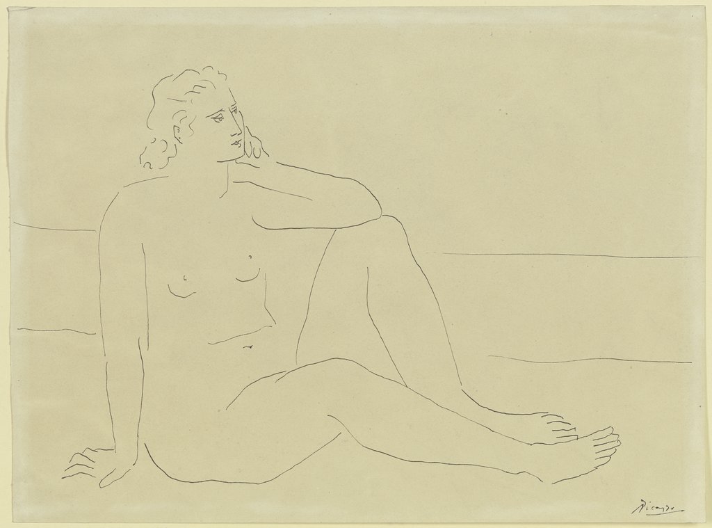 Am Boden sitzender weiblicher Akt, Pablo Picasso