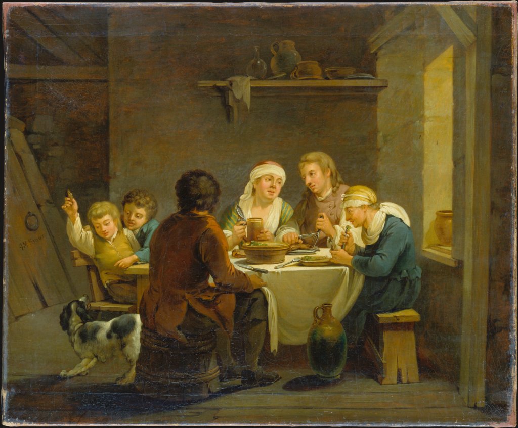 Familie bei der Mahlzeit, Georg Melchior Kraus