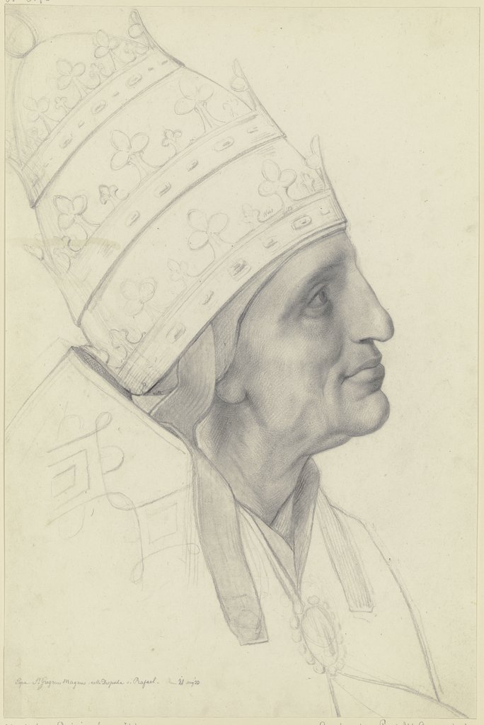 Papst Gregor der Große aus Raffaels Disputa, Moritz Daniel Oppenheim, after Raphael