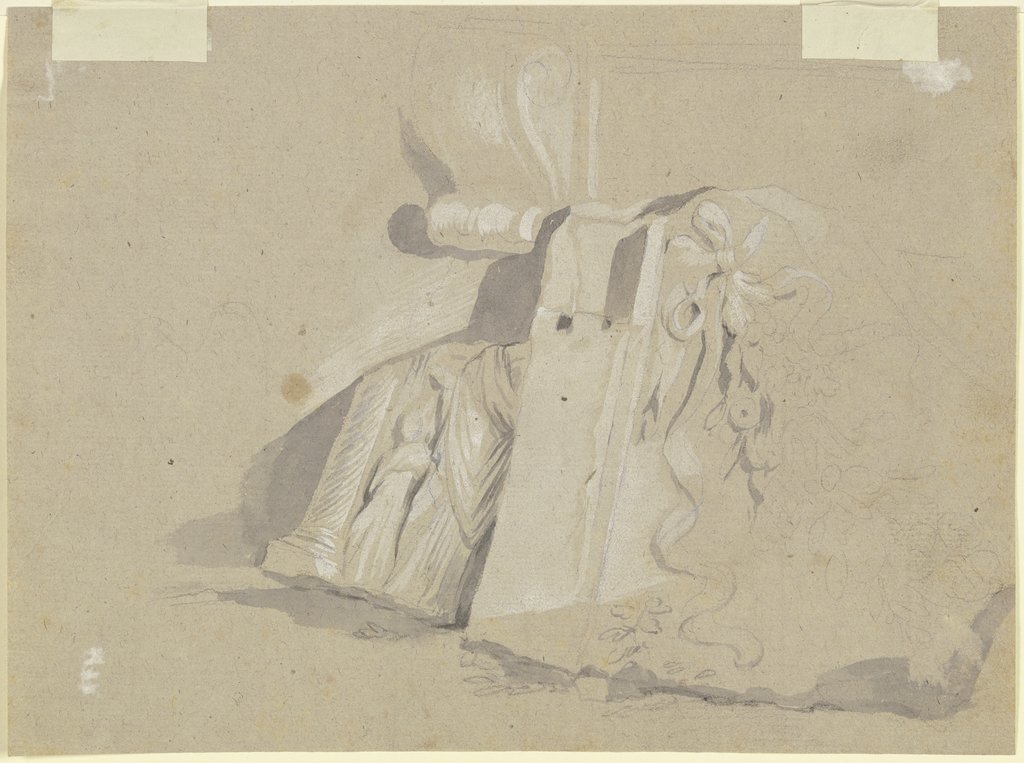 Fragment eines reliefierten Architekturelements oder antiken Sarkophags, Italian, 18th century