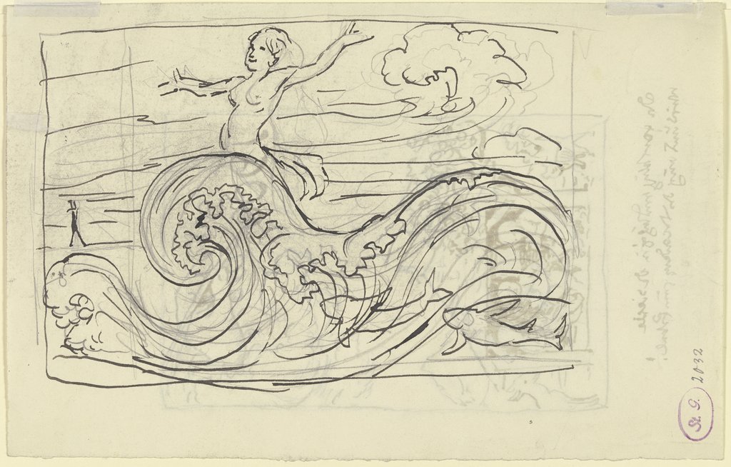 Mermaid with fish, Hans Thoma