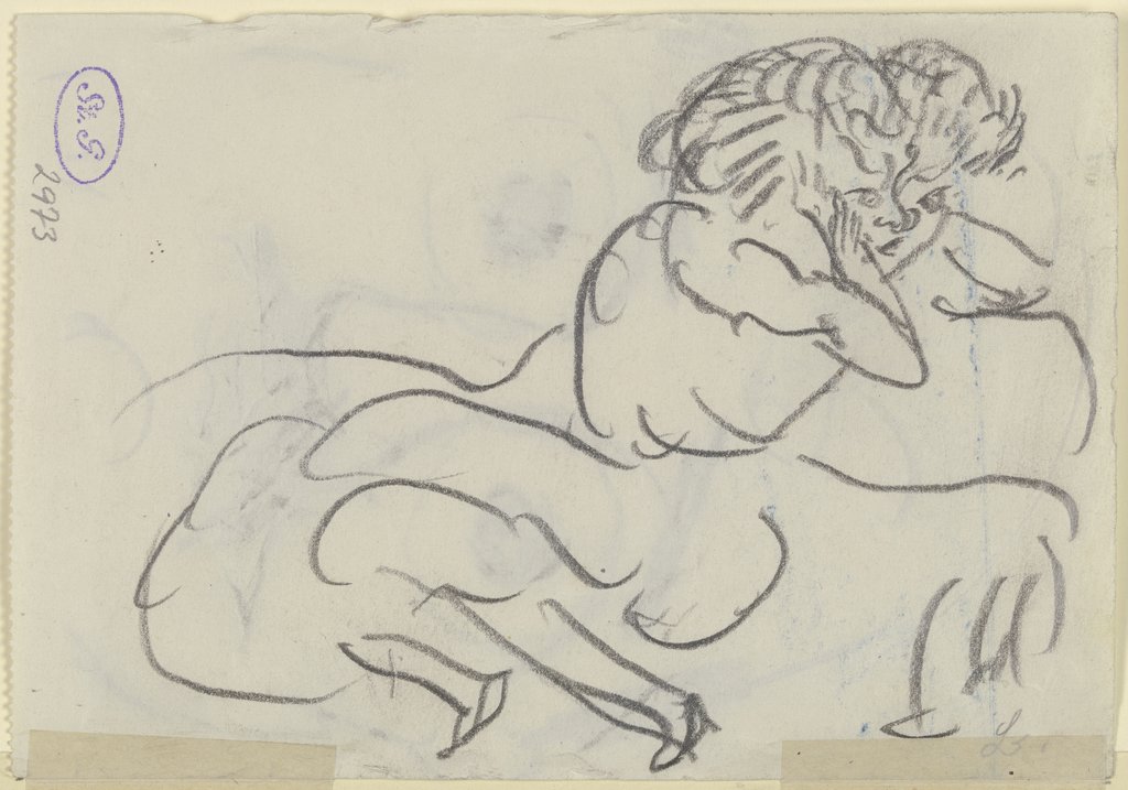 Fridel Battenberg auf dem Sofa (Karikatur), Max Beckmann