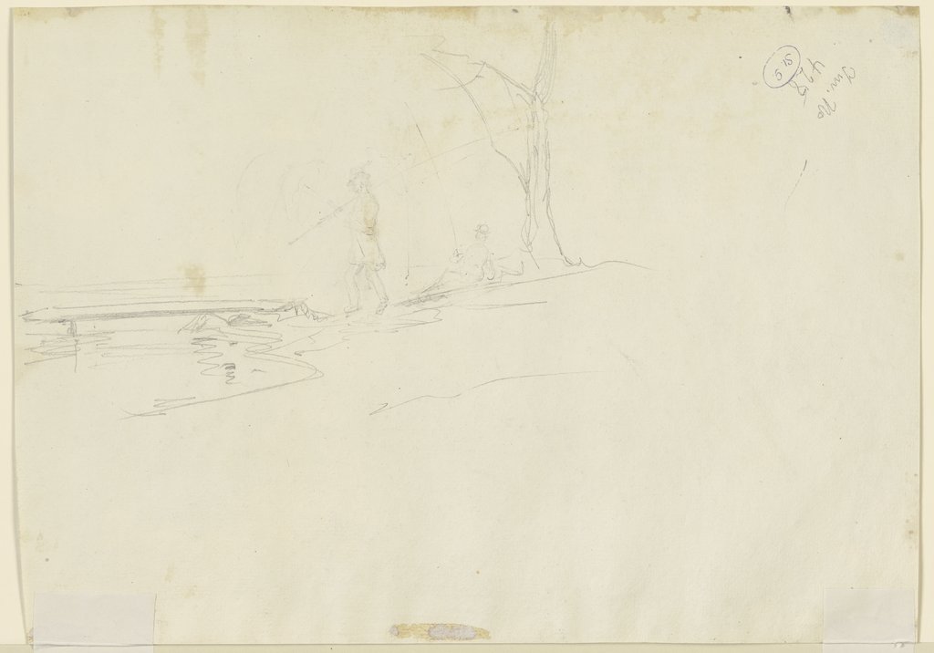 Zwei Angler an einem Gewässer, Ernst Morgenstern