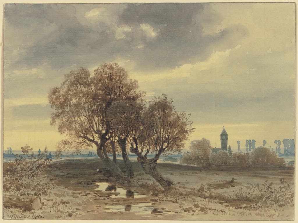 Baumgruppe am Fluss, Carl Theodor Reiffenstein