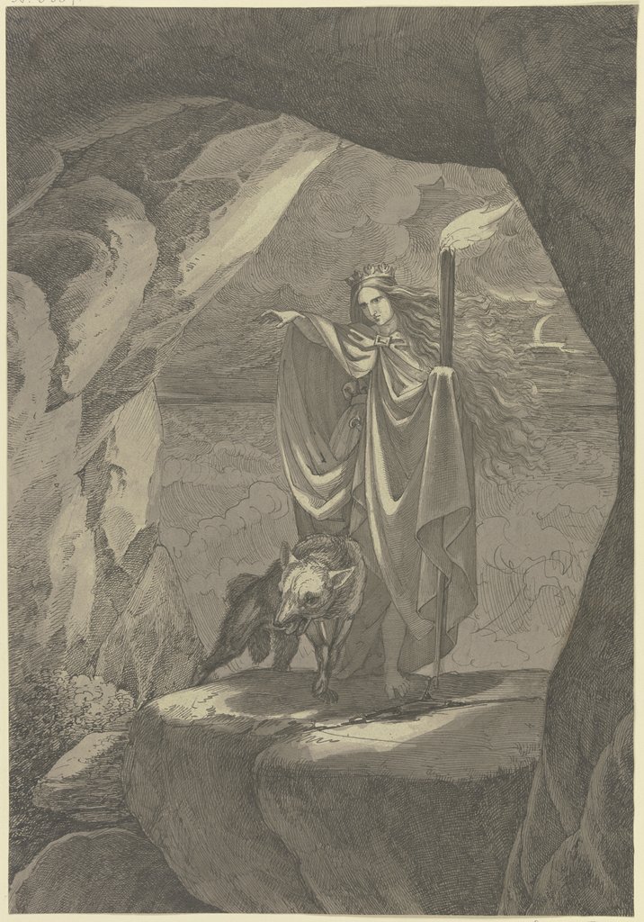 Goddess with wolf, Ferdinand Fellner