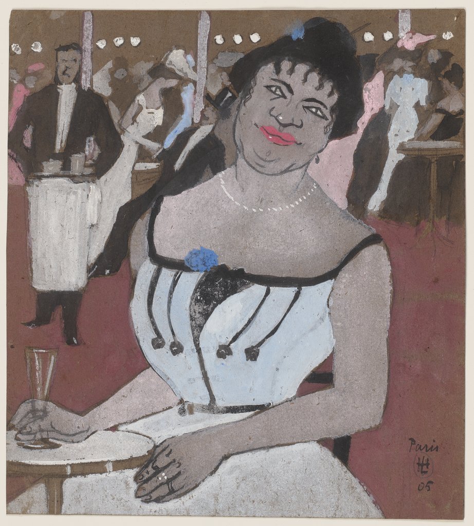 Schwarze Frau auf einer Abendgesellschaft, Hermann Lismann