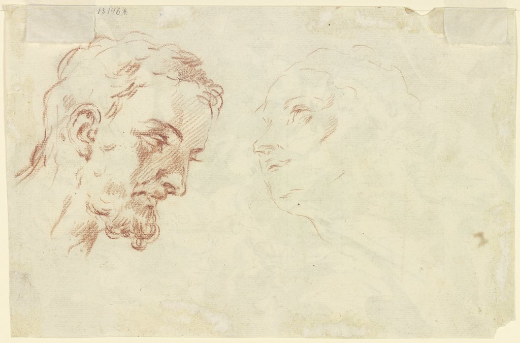 Männlicher und weiblicher Kopf, Venezianisch, 18. Jahrhundert
