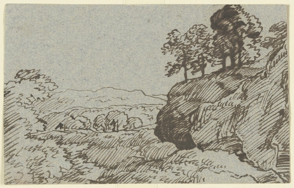 Landschaft mit baumbestandenem Felssporn, Franz Innocenz Josef Kobell