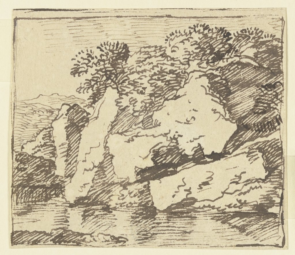 Rock slope by a body of water, Franz Innocenz Josef Kobell