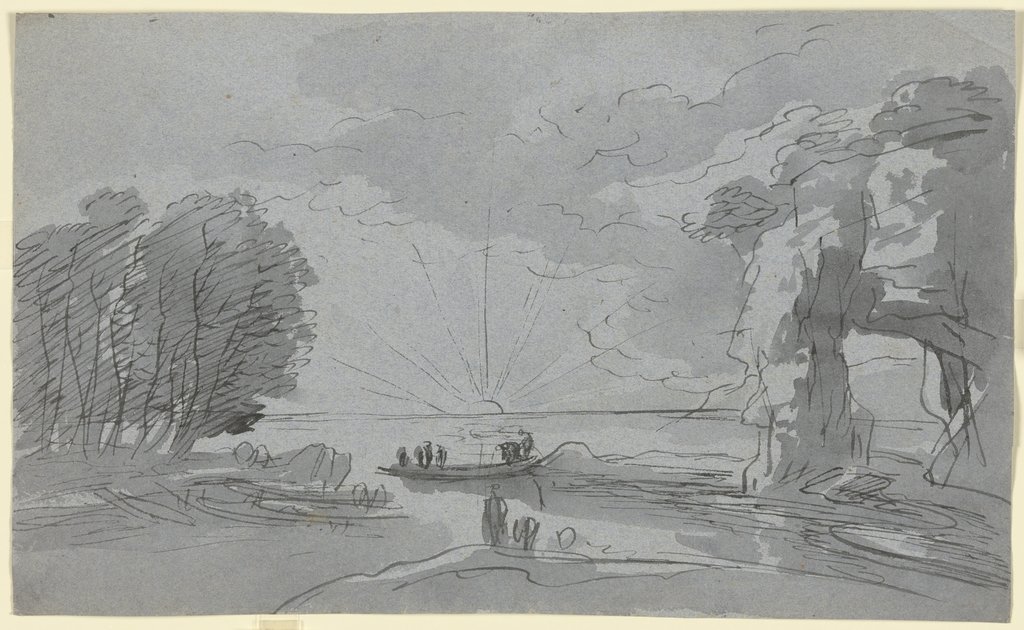 A boat on the sea, Franz Innocenz Josef Kobell