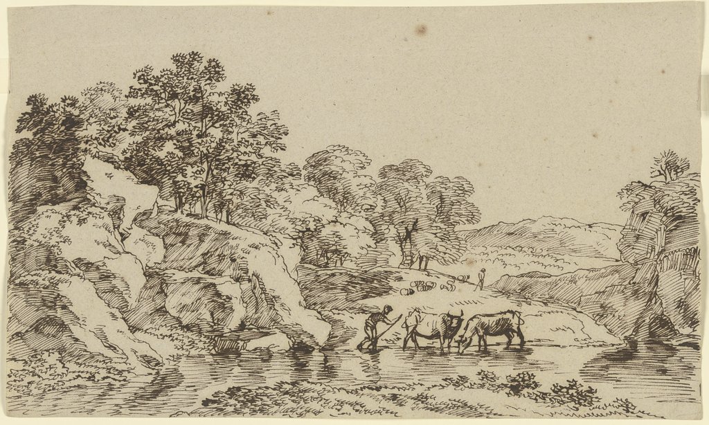 Cows by a water, Franz Innocenz Josef Kobell