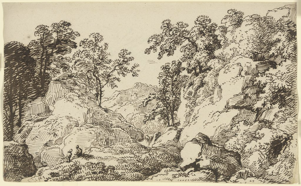 Tree-lined ravine, Franz Innocenz Josef Kobell;   attributed