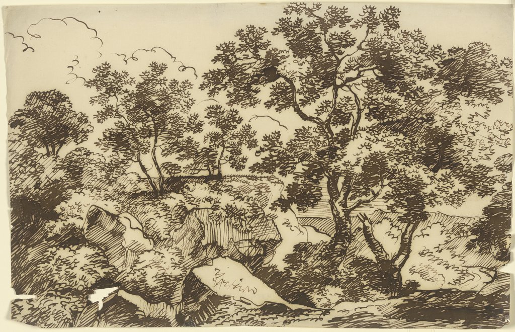 Bäume in einer felsigen Landschaft, Franz Innocenz Josef Kobell