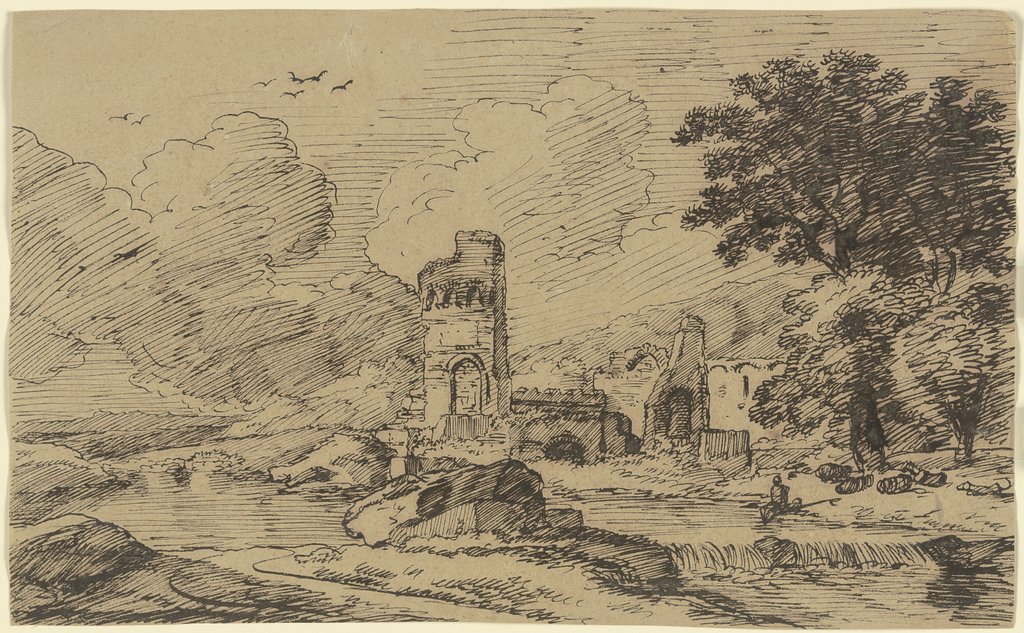 Landschaft mit Burgruine, Franz Innocenz Josef Kobell