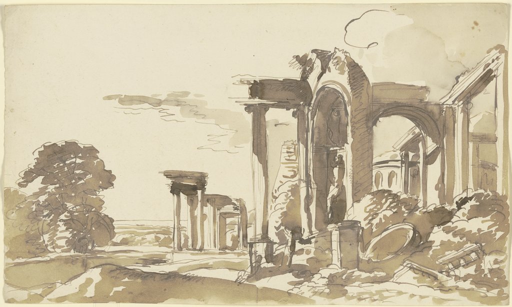 Antike Ruinen in einer Landschaft, Franz Innocenz Josef Kobell