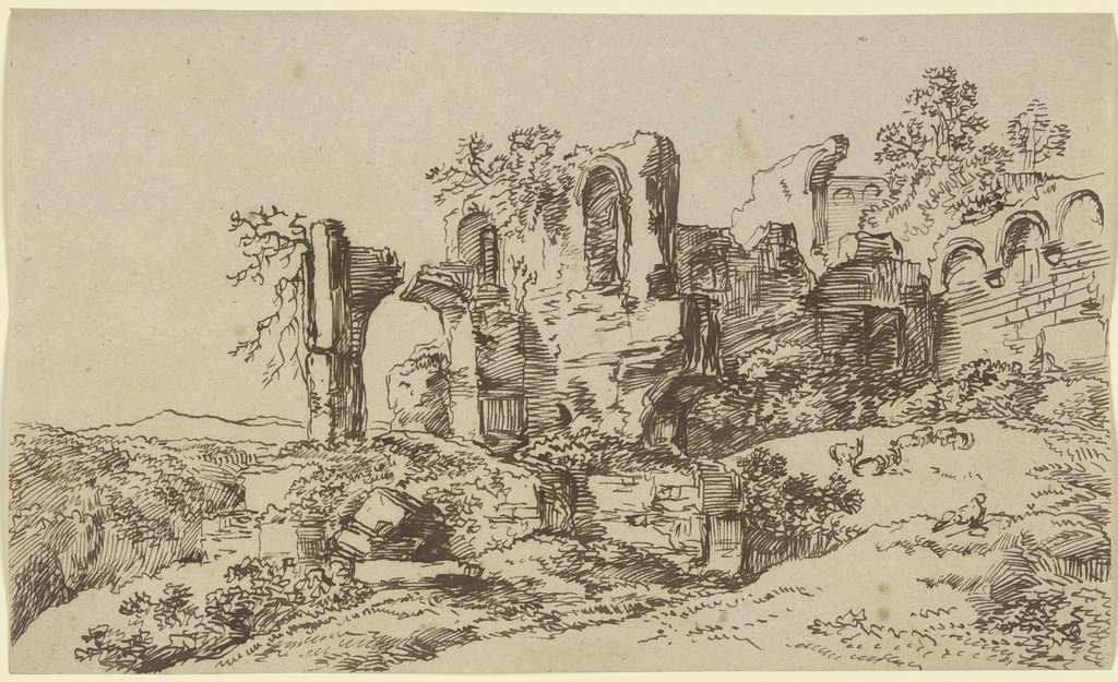 Burg- oder Kirchenruine in einer Landschaft, Franz Innocenz Josef Kobell
