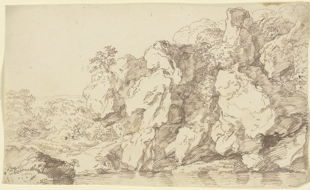 An einem Gewässer gelegene Felswand, Franz Innocenz Josef Kobell