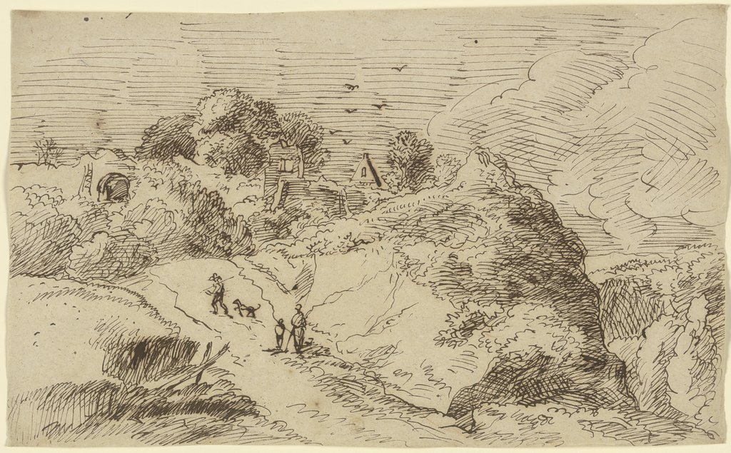 Hügelige Landschaft mit der Ruine eines Hauses, Franz Innocenz Josef Kobell