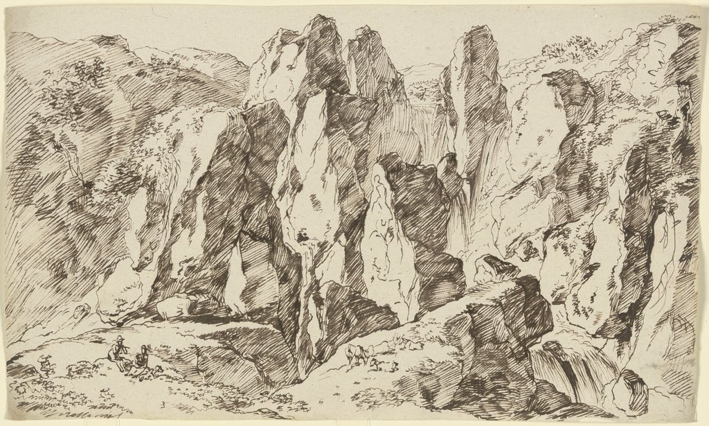 Ragged rock face, Franz Innocenz Josef Kobell