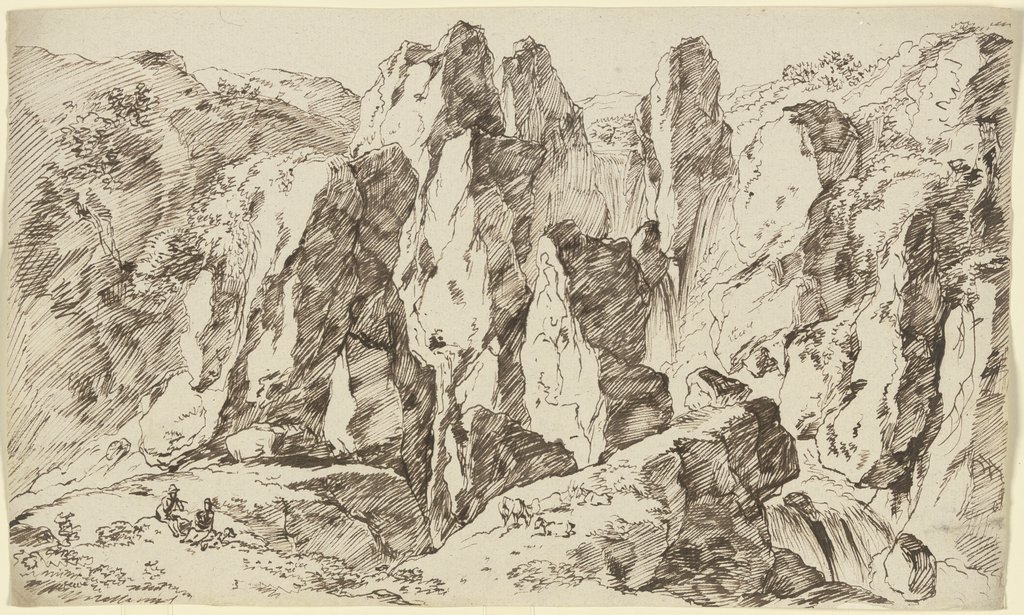 Zerklüftete Felswand, Franz Innocenz Josef Kobell