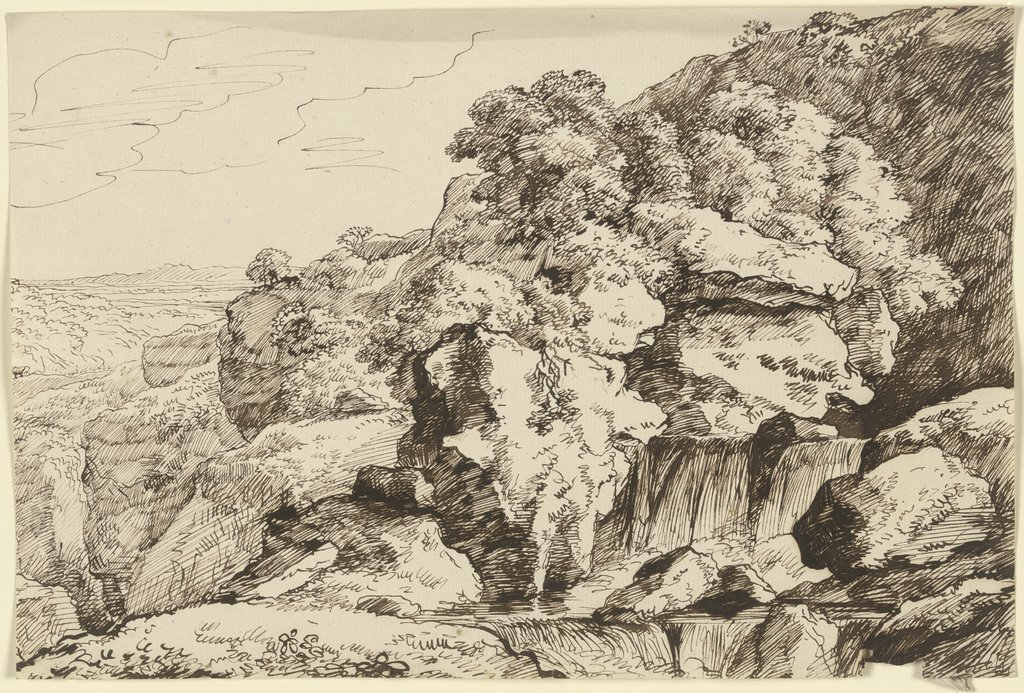 Wasserfall in einer Berglandschaft, Franz Innocenz Josef Kobell