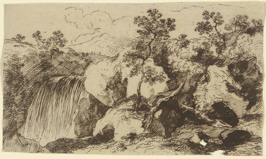 Wasserfall in einer Gebirgslandschaft, Franz Innocenz Josef Kobell