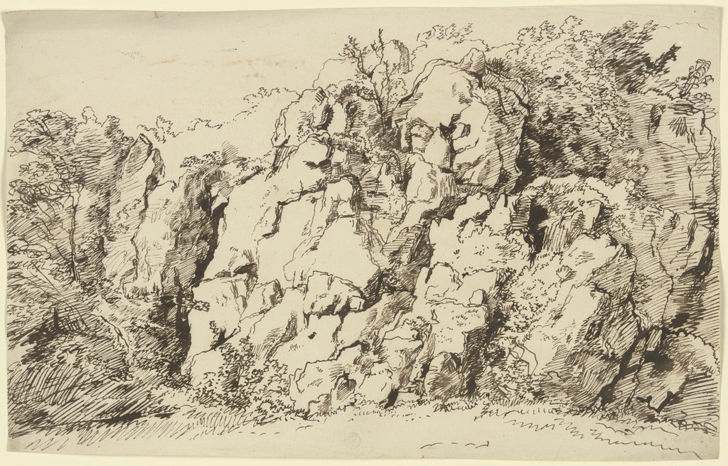 Felswand mit Vegetation, Franz Innocenz Josef Kobell