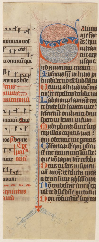 Initiale S (verso Textfragment), Rheinisch, 13. Jahrhundert;   ?