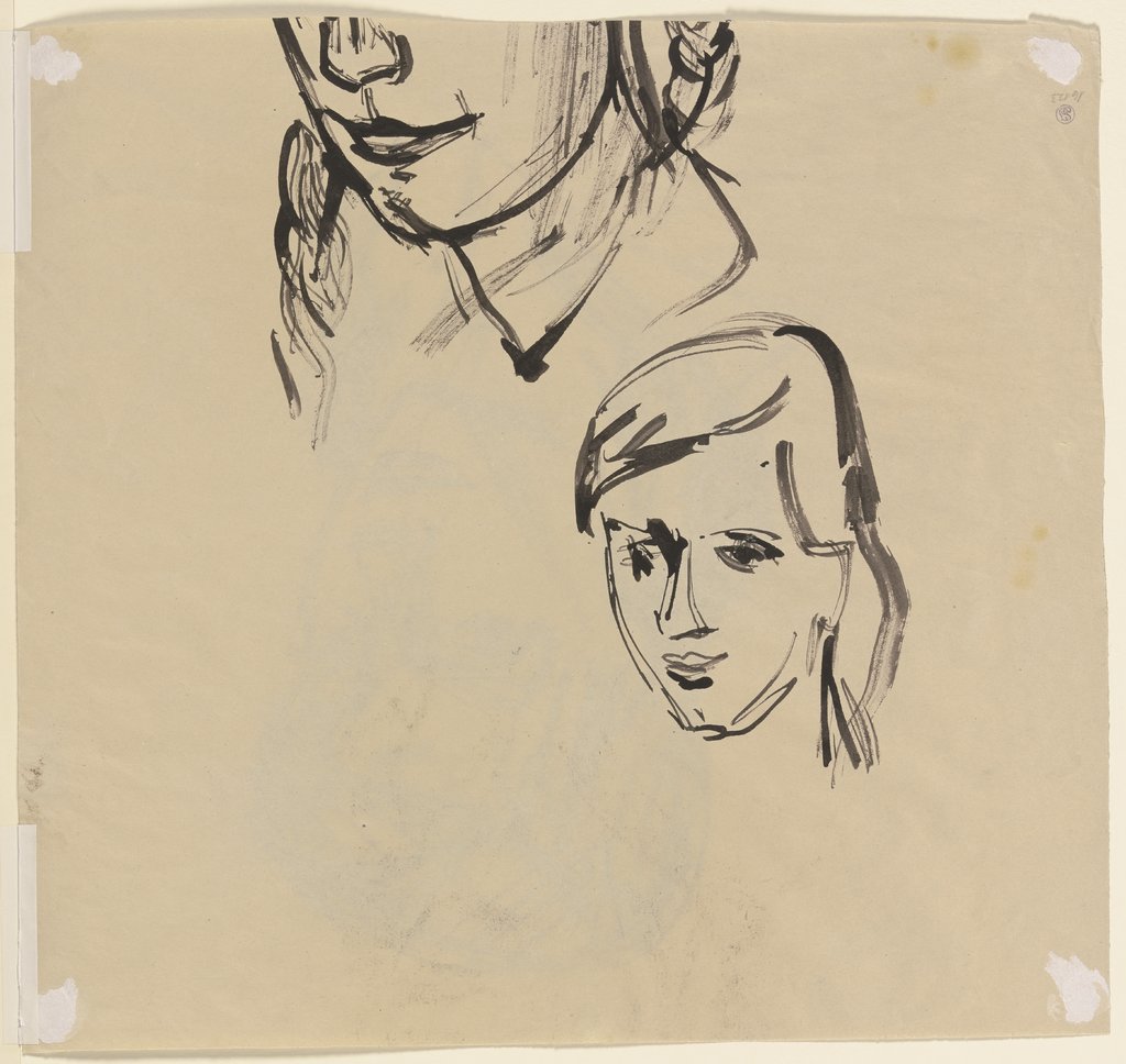 Two girl's heads, Josef Dering