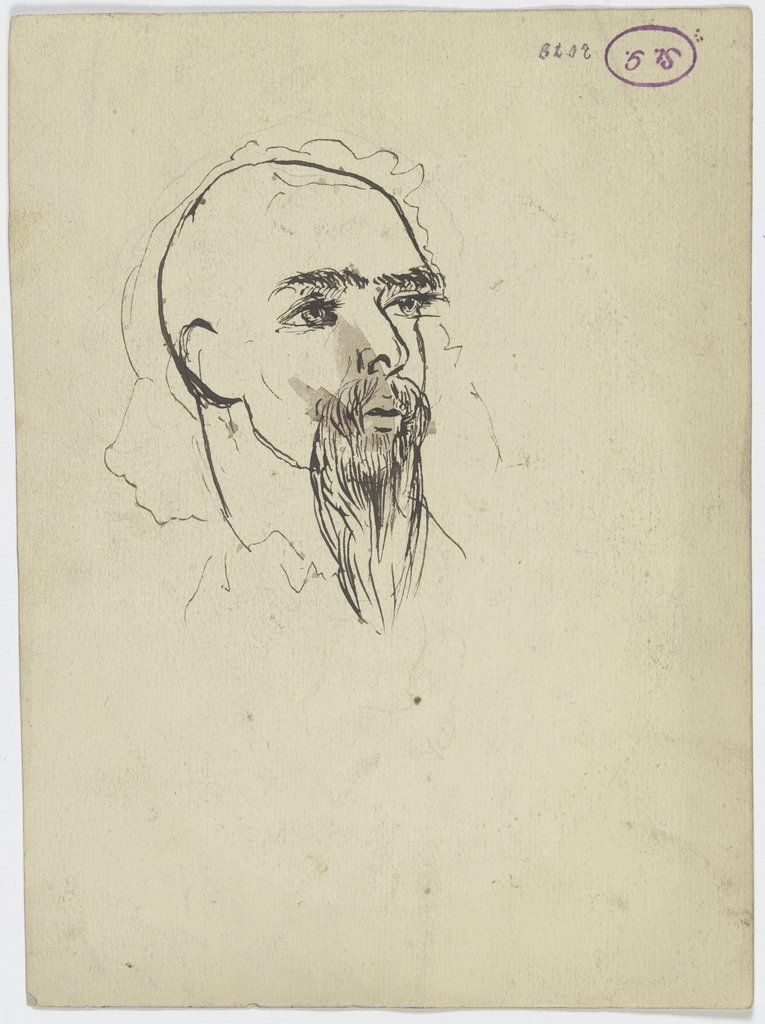 Bearded head, Hans Thoma