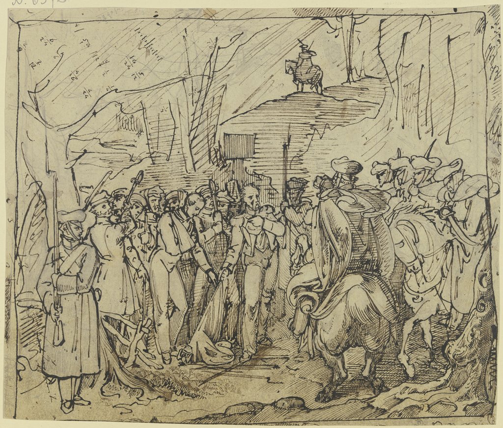 Die letzten zehn Soldaten vom vierten Regiment des polnischen Revolutionsheers betreten 1831 preußisches Gebiet, Ferdinand Fellner
