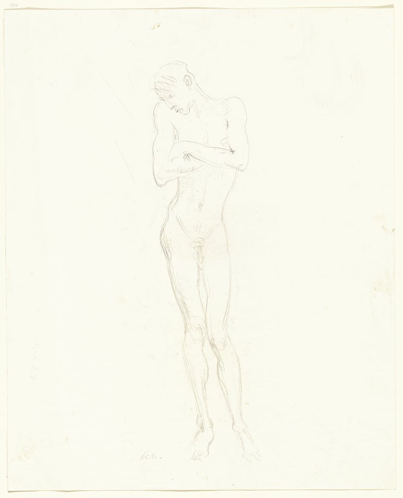 Standing male nude, Richard Scheibe