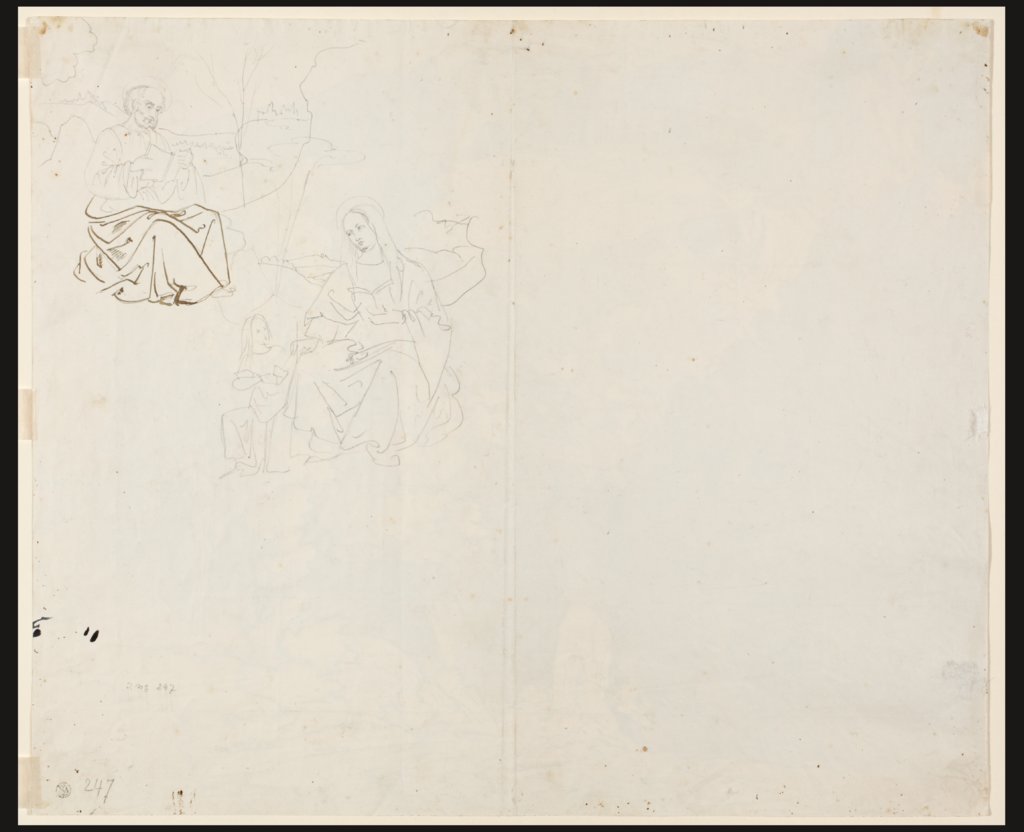 Studien nach Fresken, der Heilige Hieronymus und der Evangelist Matthäus mit dem Engel, Carl Philipp Fohr