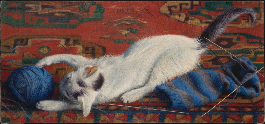 Cat with Ball of Wool, Richard Müller
